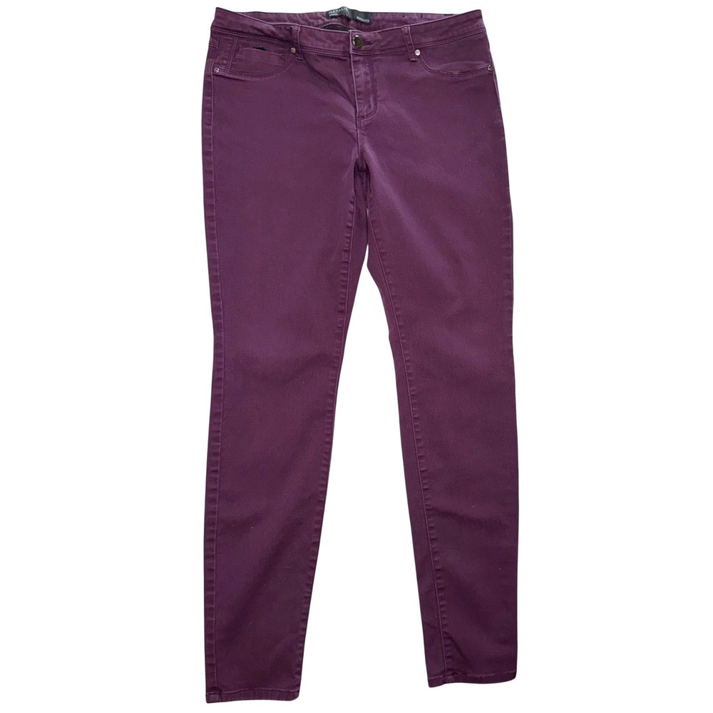 New RW&CO Natalie Jegging Slim Fit Jeans Plum Purple Stretch Pants Office Chic L